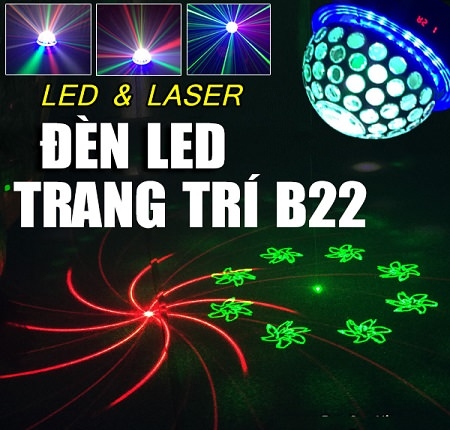 Đèn LED Trang Trí Phòng Karaoke B22 - Tích Hợp Mic Cảm Âm